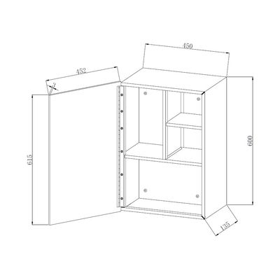 Milano Ss Cabinet  Model : E4560  Size : 450X160X600Mm - Made In China